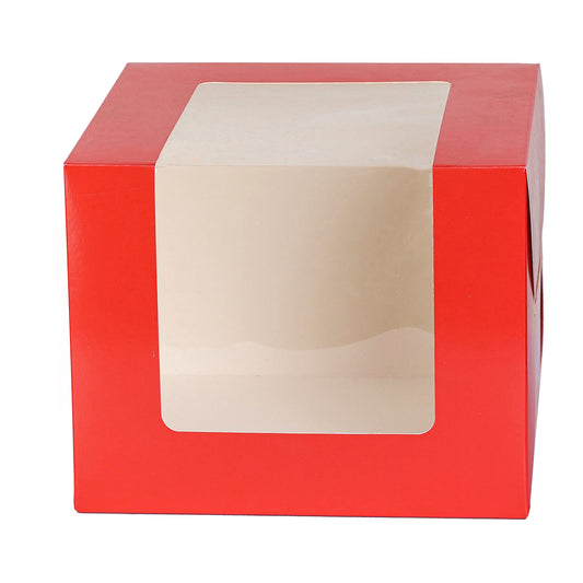 Tall Cake Box 10x10x8 inches- RED