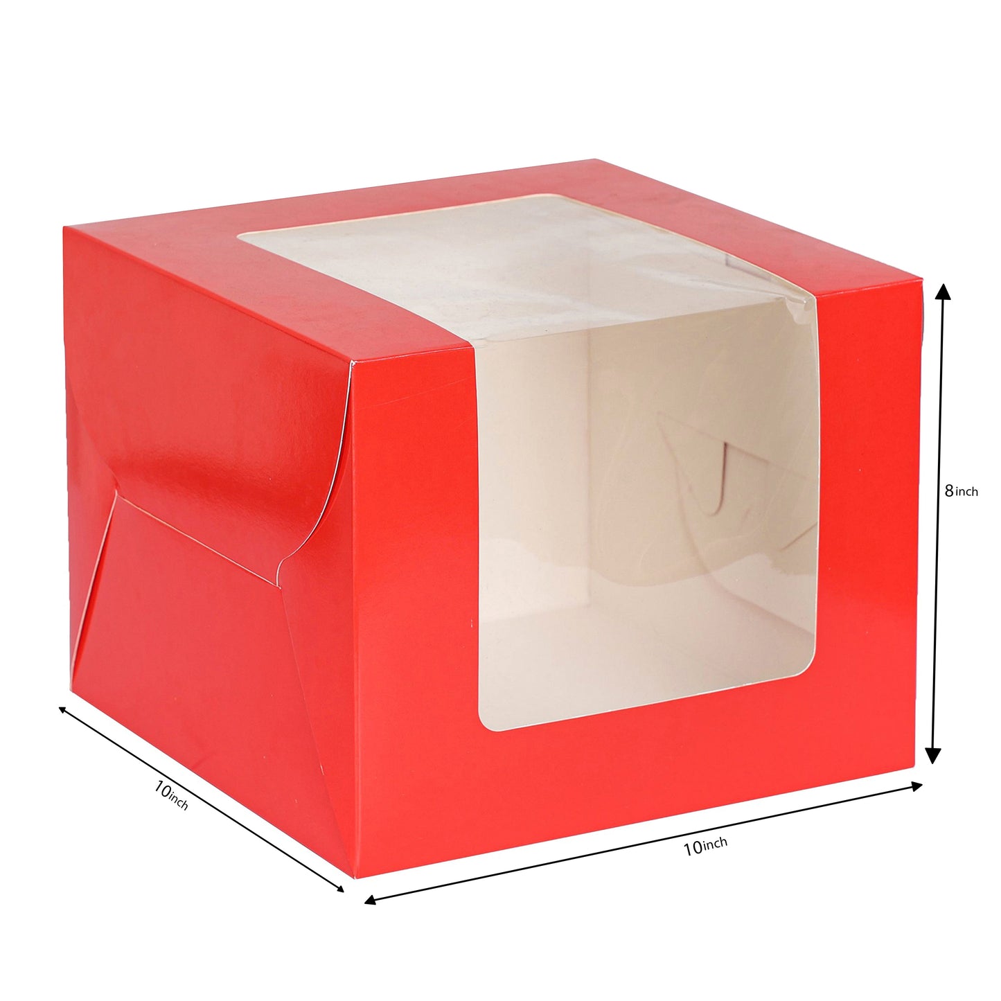 Tall Cake Box 10x10x8 inches- RED