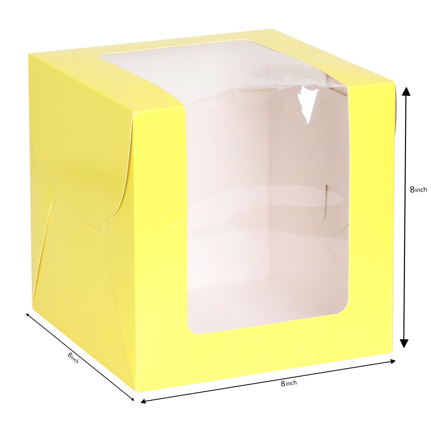 Tall Cake Box 8x8x8 inches- YELLOW