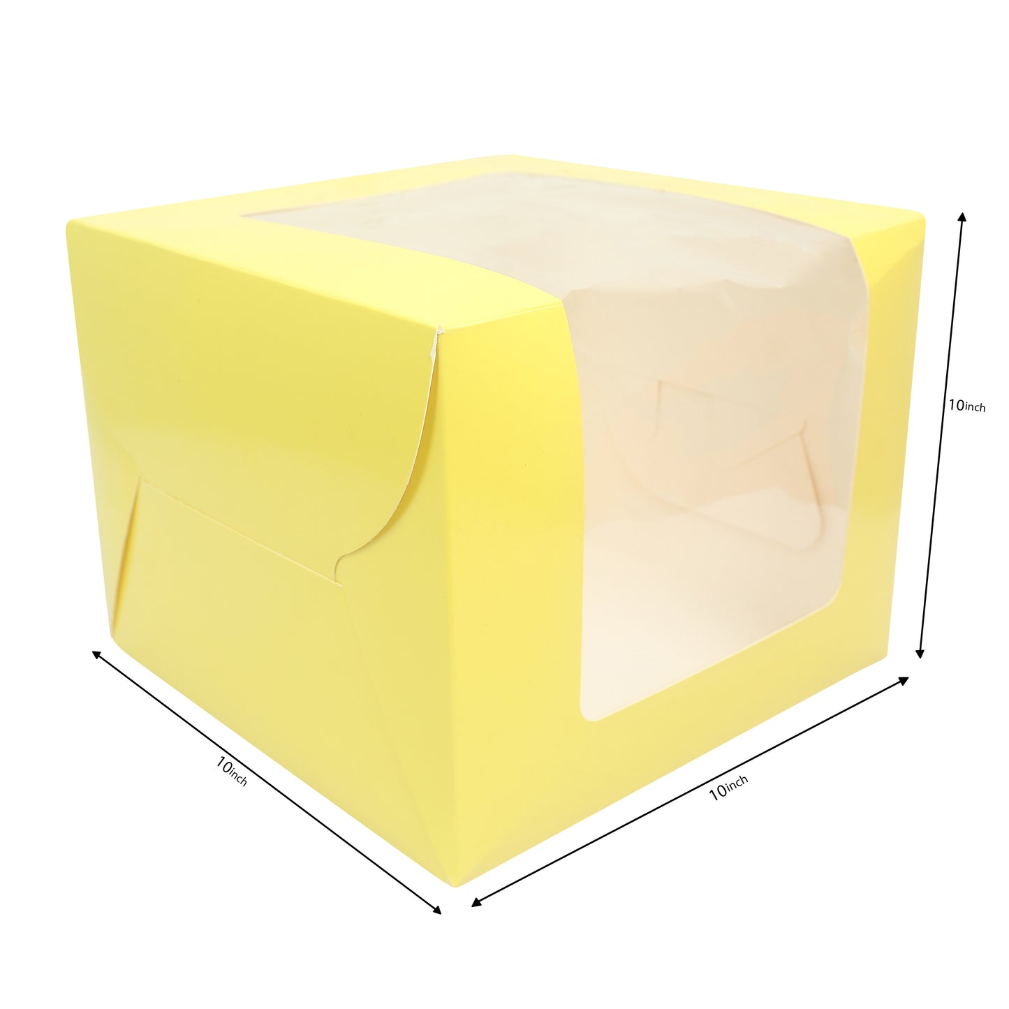 Tall Cake Box 10x10x8 inches- YELLOW