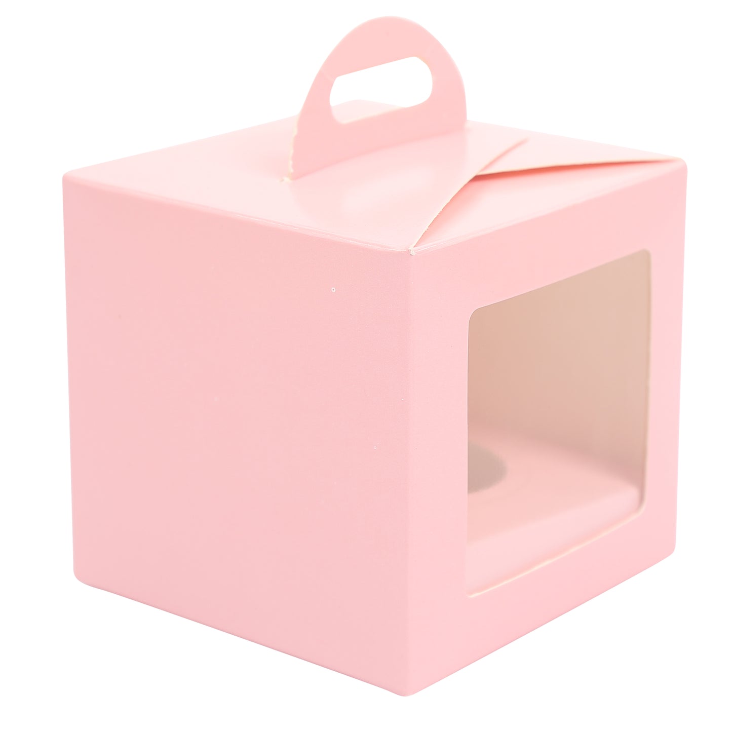 1 CupCake Box With Partition - PINK (3.75x3.75x3.75 inch)