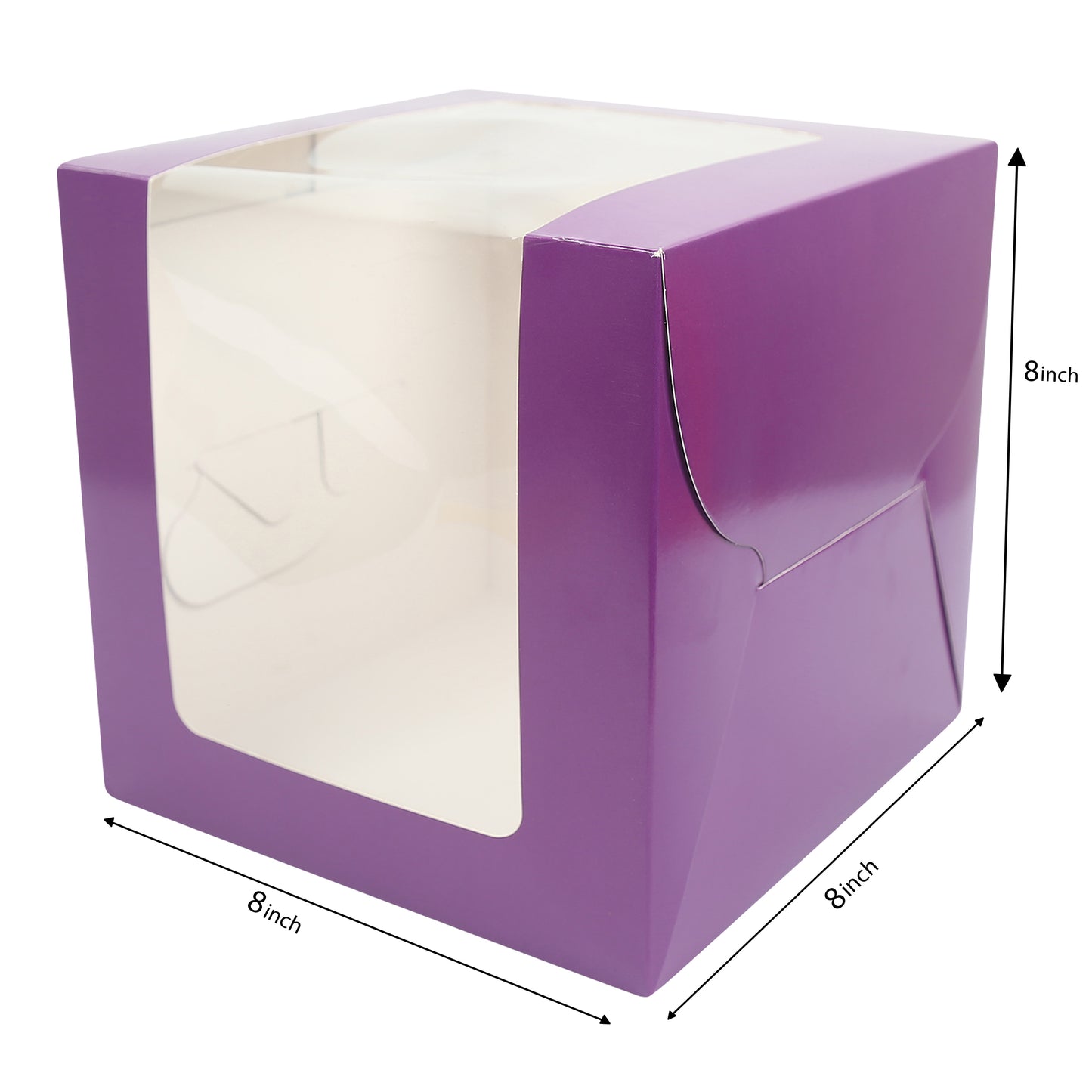 Tall Cake Box 8x8x8 inches- PURPLE