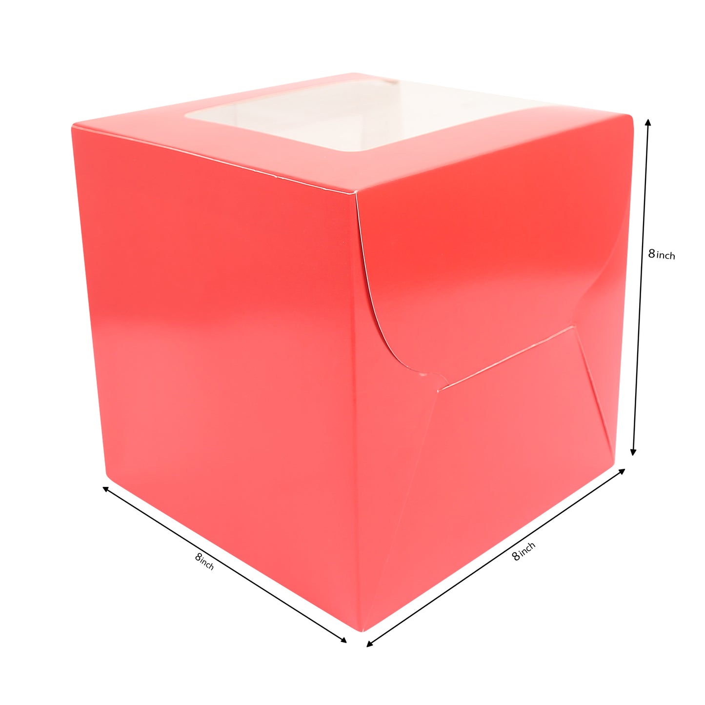 Tall Cake Box 8x8x8 inches- RED